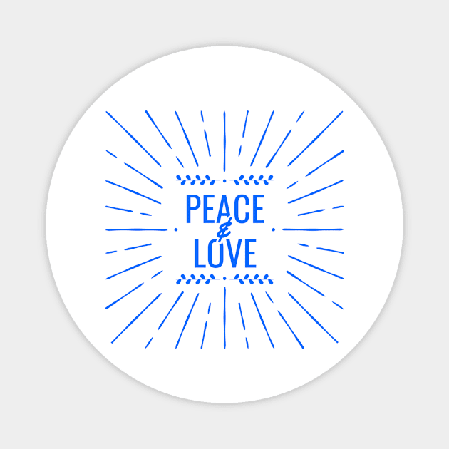 peace and love illustration Magnet by Superior T-Shirt